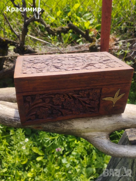 Красива дървена кутия в бохо стил. , снимка 1