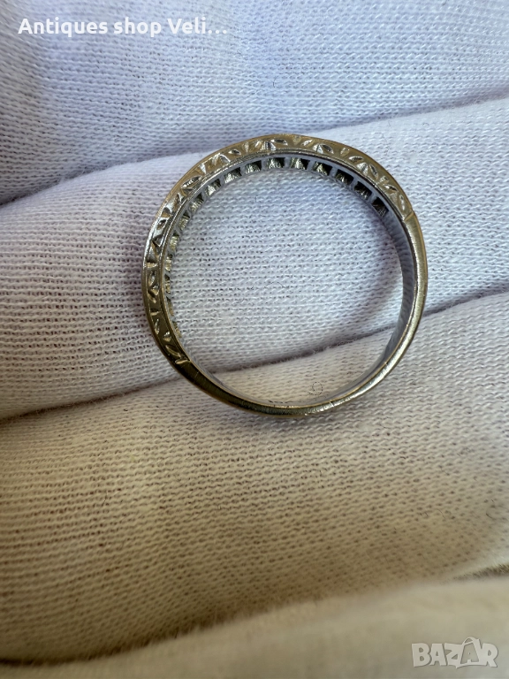 Златен пръстен 18к с диаманти №7640 , снимка 1