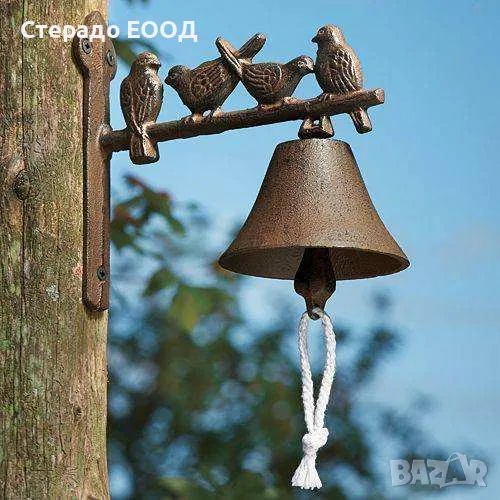 ЧУГУНЕНА КАМБАНА С ПТИЦИ, снимка 1