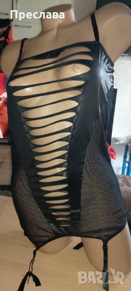 Нощничка с кожа и мрежа л хл , снимка 1