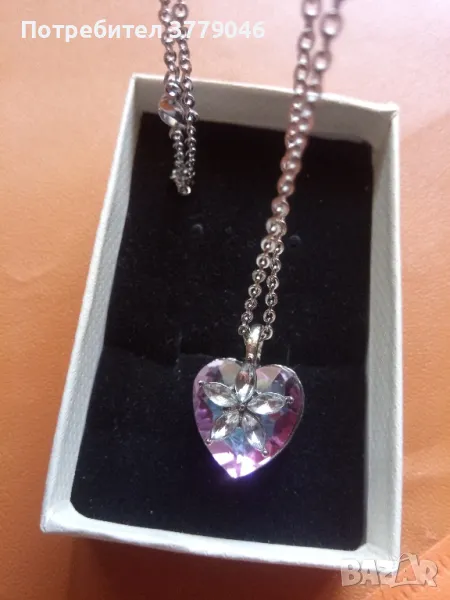 Колие с кристали Сърце , снимка 1