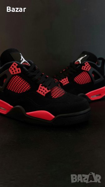 Nike Air Jordan 4 Red Thunder Размер 44 Номер 28см Мъжки Обувки Кецове Маратонки Нови Оригинални, снимка 1