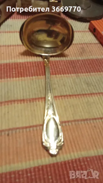 Винтидж позлатена лъжица 24к, снимка 1
