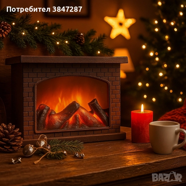 Декоративна LED камина с изкуствен пламък и звук – уют без риск и без отопление, снимка 1