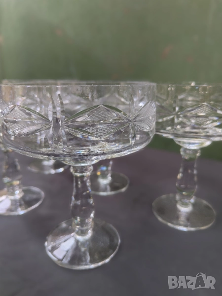 Ретро Кристални Чаши за Мелби, Коктейли сет 5 броя, снимка 1