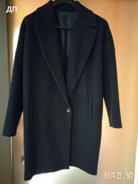 STILE BENETTON Черно Палто Ново, снимка 1
