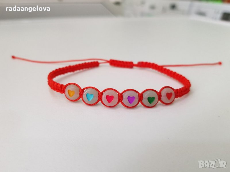 Гривна с флуоресцентни мъниста , снимка 1