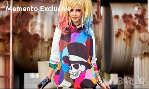 РАЗПРОДАЖБА!!!Атрактивен суитшърт "Memento Skull" с качулка, снимка 1
