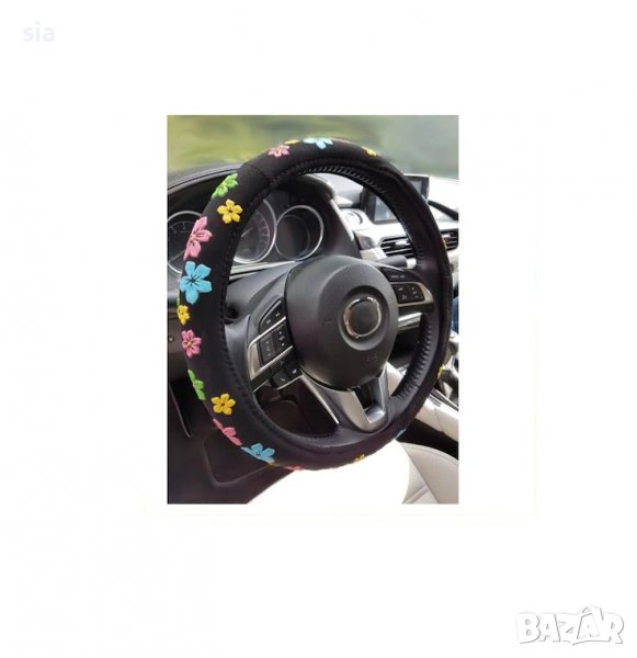 Калъф на волан с цветя, волан с цветна апликация, размер М 37-39см, снимка 1