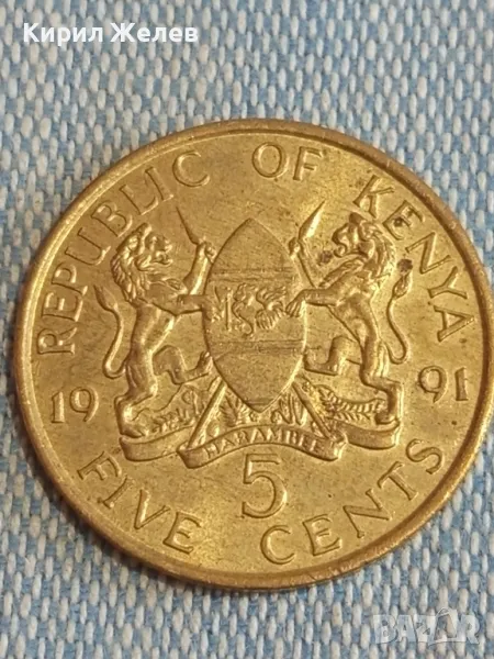 Монета 5 цента 1991г. Република Кения за КОЛЕКЦИЯ 33171, снимка 1