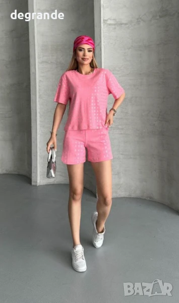   Дамски Памучни Комплекти с Камачета Alexander WANG /Розово Черно Бяло/, снимка 1