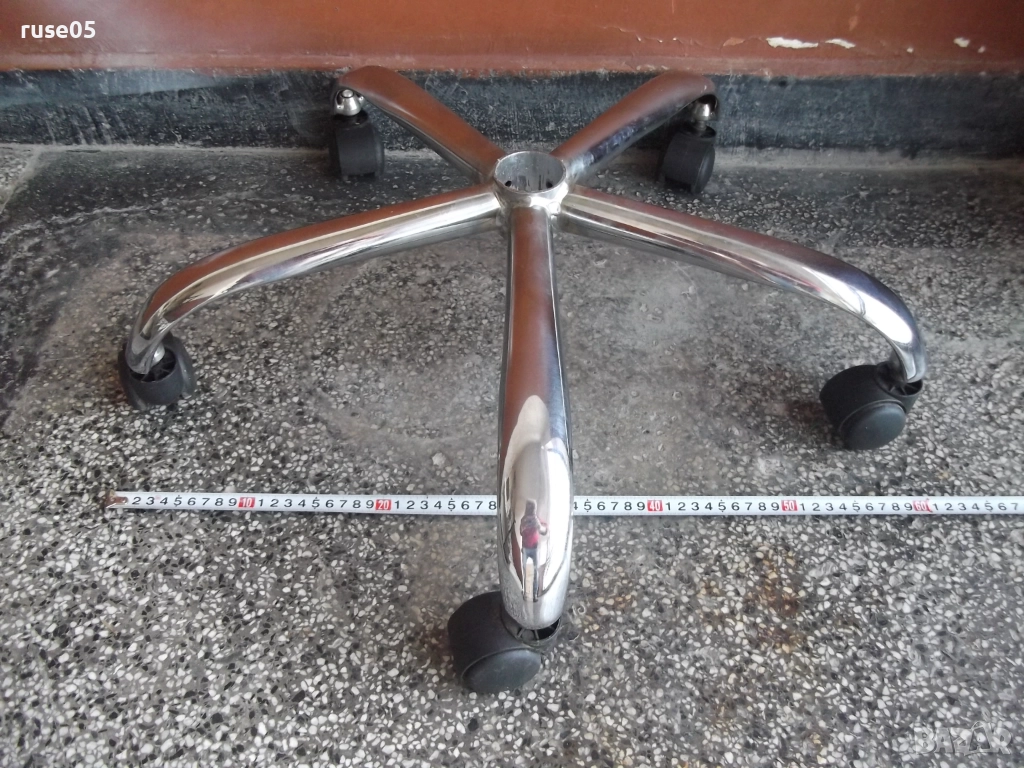 Кръстачка с колелца метална никелирана за офис стол - 1, снимка 1