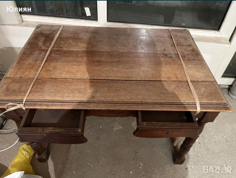 Старинна офис маса с чекмеджета, снимка 1