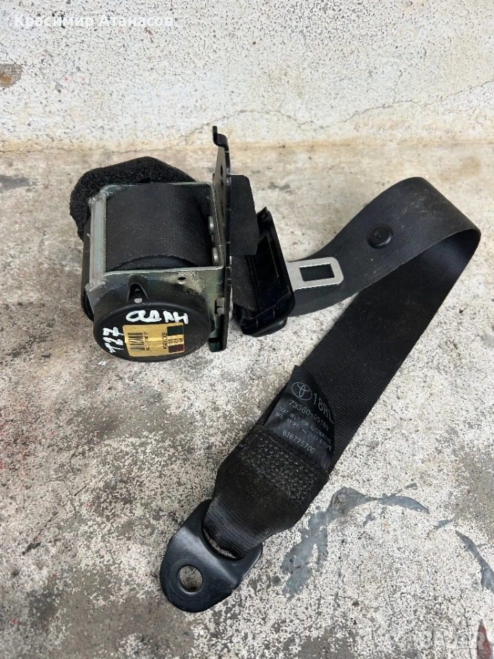 73360-05180. Предпазен колан заден десен ляв за Тойота Авенсис T27 седан. 2009-2015г, снимка 1