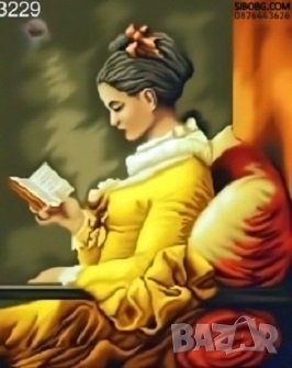 Диамантен гоблен Момичето с книгата, снимка 1