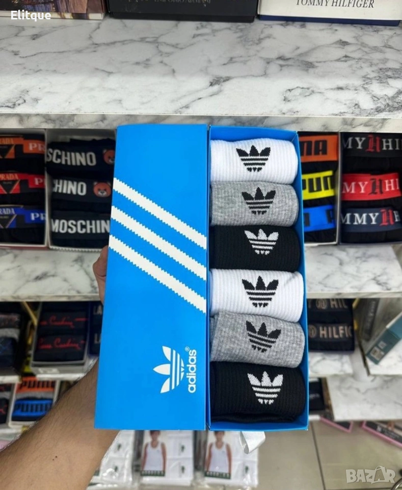унисекс дълги чорапи в кутия adidas , снимка 1