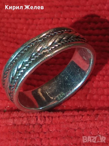 СТАРА СРЕБЪРНА ОРНАМНТИРАНА ХАЛКА СРЕБРО 925 РЕТРО АРТ ПРЪСТЕН МАЙСТОРСКА РЪЧНА ИЗРАБОТКА 27283, снимка 1
