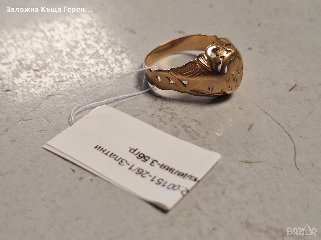 Златен пръстен 3,56гр., снимка 1