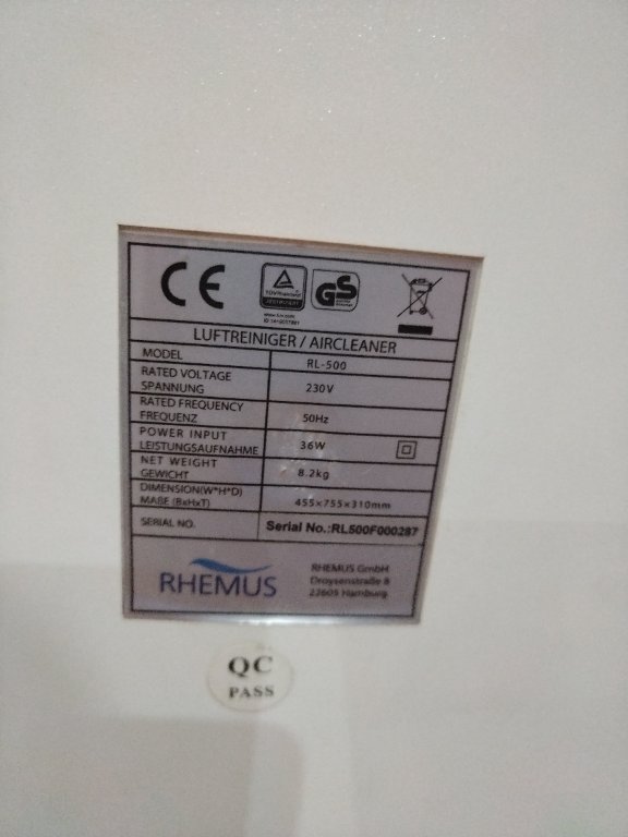 Въздухопречиствател Rhemus RL-500 HEPA филтър в Овлажнители и пречистватели  за въздух в гр. Разград - ID40462856 — Bazar.bg