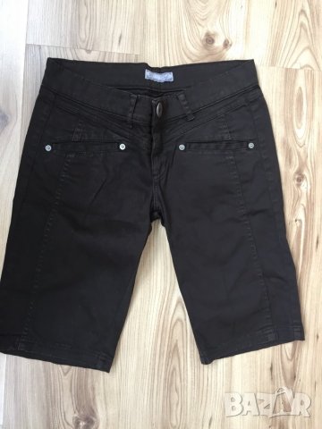 Дамски бермуди ZARA, size38, 97%памук 3% еластан, кафяви, много запазени, като нови, снимка 4 - Къси панталони и бермуди - 29018448