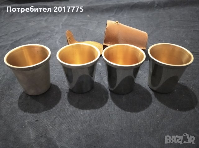 Винтидж стари посребрени малки чашки/шотчета за алкохол Англия, снимка 11 - Други ценни предмети - 27792928