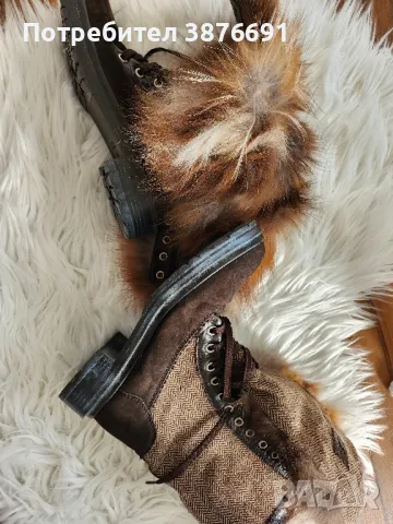 Дамски боти ботуши естествен косъм лисица естествен велур луксозен модел , снимка 4 - Дамски боти - 48036202
