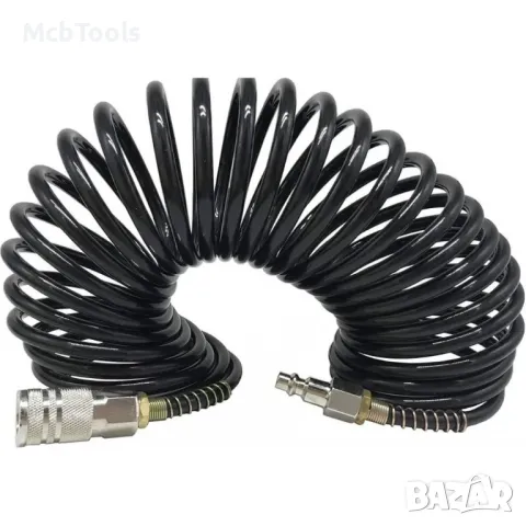 Спирален маркуч за въздух с бързи връзки 10, 15 м. / 5 х 8 мм HAWEK, снимка 6 - Други инструменти - 49304764