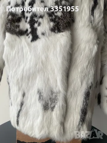 Дамско палто бяло естествен косъм, снимка 6 - Палта, манта - 49072345