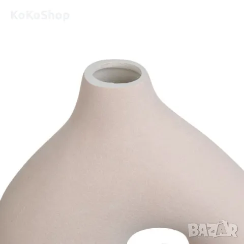 Ваза-10x4x10.2 см./бяла ваза/керамична ваза/, снимка 3 - Вази - 49689582