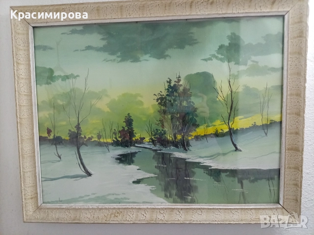 Картина акварел/картон , снимка 3 - Картини - 52802994