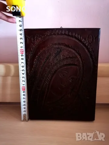 Страхотна Стара Дървена Икона-Дърворезба, снимка 8 - Икони - 49522795