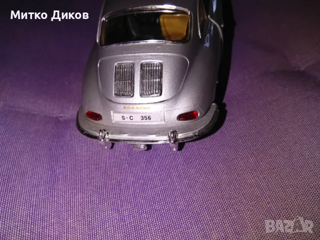 Porshe Burago Italy 356В 1961год. винтидж метална маркова количка Порше1х24мащаб, снимка 8 - Колекции - 47464753