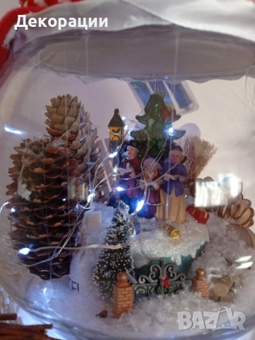 нова коледна украса стъклен светещ снежен човек , снимка 3 - Декорация за дома - 52415837