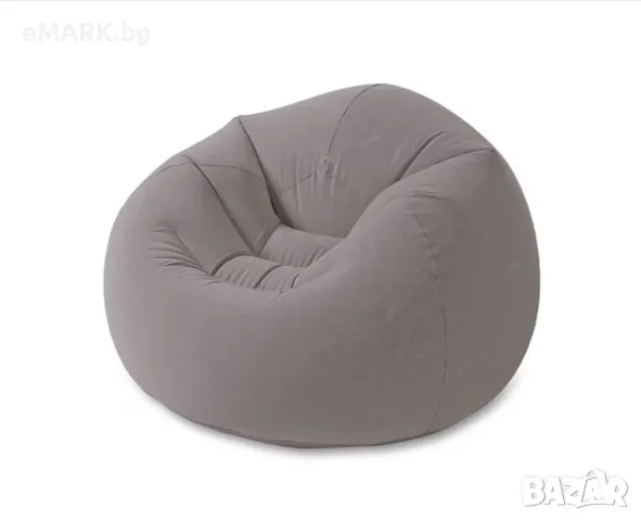 Надуваем фотьойл – влагоустойчив и лесен за надуване в сив цвят, снимка 1