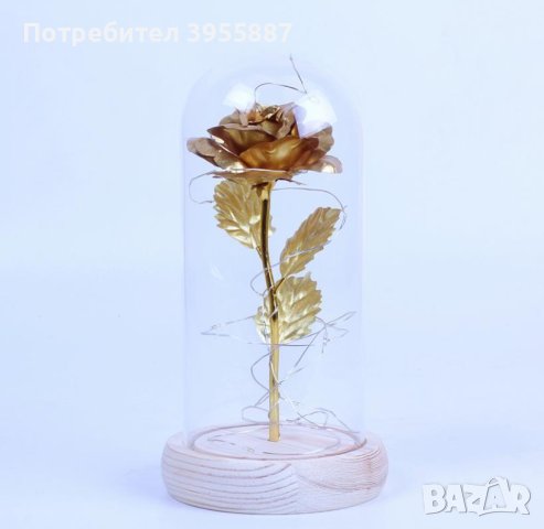 Вечна роза в стъкленица с LED светлина, снимка 4 - Декорация за дома - 43971467