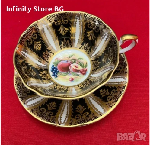 ✨ Paragon England – Circa 1919 – Изискан двоен сет с богата златна декорация 🇬🇧✨, снимка 8 - Антикварни и старинни предмети - 53466101