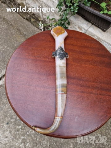 Уникална арабска антикварна кама ханджар нож, снимка 4 - Антикварни и старинни предмети - 52019548