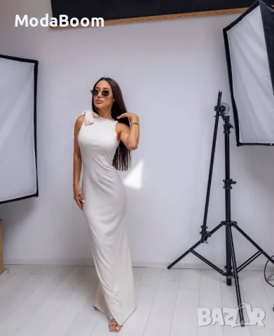 Дълга бяла дамска рокля , снимка 3 - Рокли - 47458338