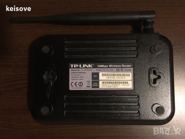Безжичен/Wireless рутер TP-Link TL-WR340G 2.4GHz 54Mbps, снимка 4 - Рутери - 26629691