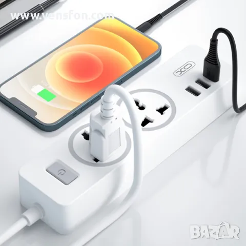 Разклонител XO, 2 Sockets + 3 USB, WL04 /бял/, снимка 2 - Друга електроника - 49432270