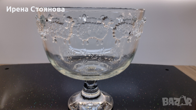 Кристална фруктиера Leonardo, релефен борд с агънца. 3400 мл, снимка 2 - Аксесоари за кухня - 44878965