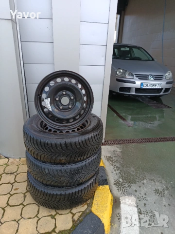 Vw Джанти 15" 5х112 с зимни гуми Hanкook 195/65/15, снимка 3 - Гуми и джанти - 53405072
