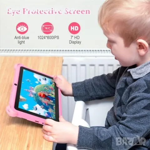 Нов 7 инча Розов таблет за момичета с игри, стойка и родителски контрол, снимка 5 - Таблети - 49965272