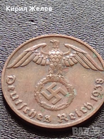 Две монети 1 райхспфенинг 1938г. / 1 райхспфенинг 1941г. Трети райх с СВАСТИКА редки 17385, снимка 5 - Нумизматика и бонистика - 40650393