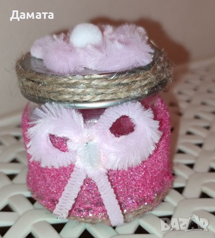 Малки, декорирани бурканчета с чаена свещ , снимка 8 - Декорация за дома - 39897965