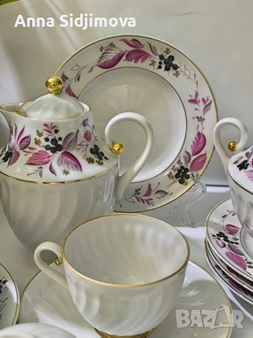 Руски порцелан ЛФЗ сервиз за кафе , снимка 5 - Сервизи - 52216314