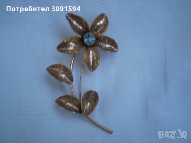 Винтич брошка цвете дубле , снимка 3 - Антикварни и старинни предмети - 34659193