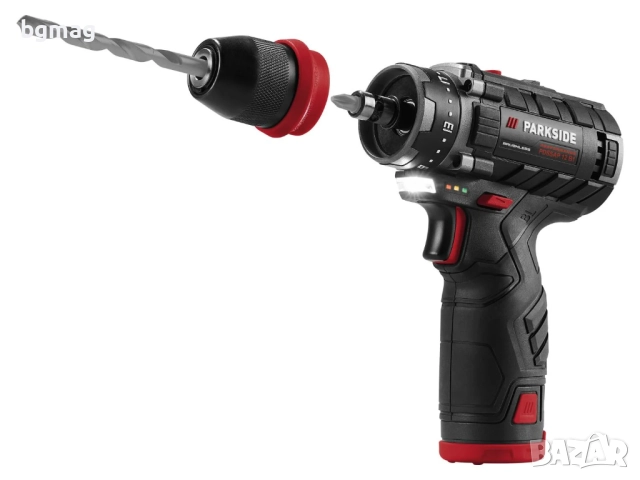 PARKSIDE PERFORMANCE 12V акумулаторни винтоверт PBSPA+ударен гайковерт PDSSAP,с 2 батерии и зарядно, снимка 2 - Винтоверти - 52674786