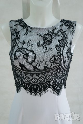 Бяла рокля с черна дантела марка Beauty's Love - S, снимка 5 - Рокли - 38325799