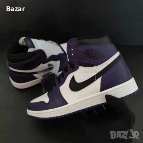 Nike Air Jordan 1 High OG Court Purple Размер 42 Номер Лилави Кецове Обувки Маратонки Нови, снимка 3 - Кецове - 39273699